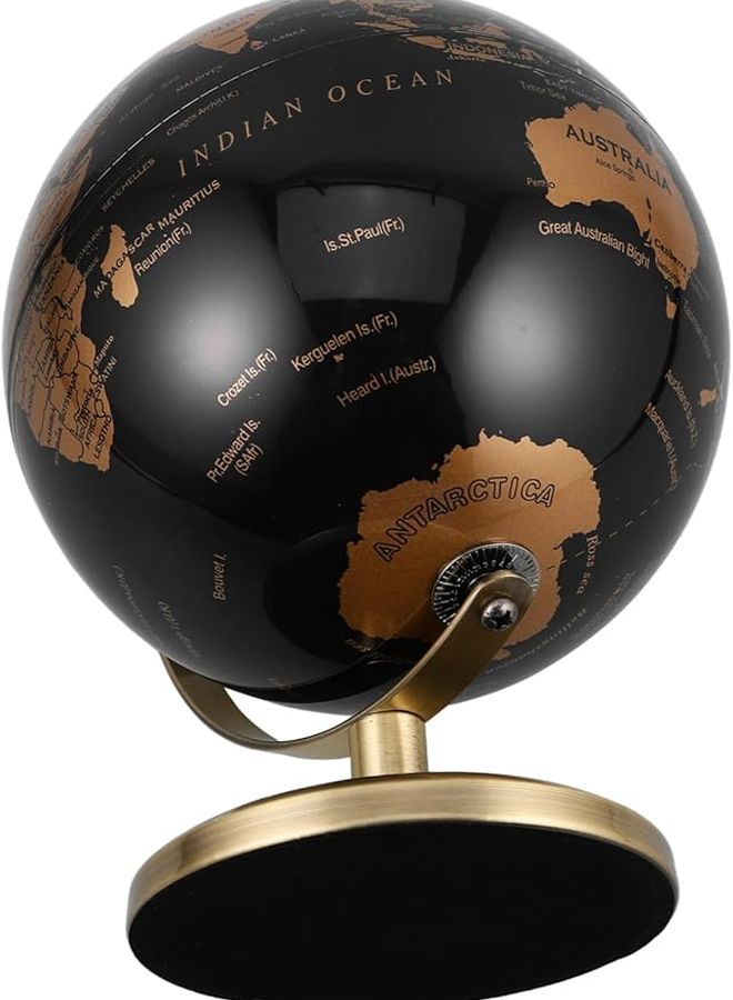 كرة أرضية مكتبية دوارة من البرونز العتيق، خريطة إنجليزية قديمة، ديكور مكتبي - Image 1